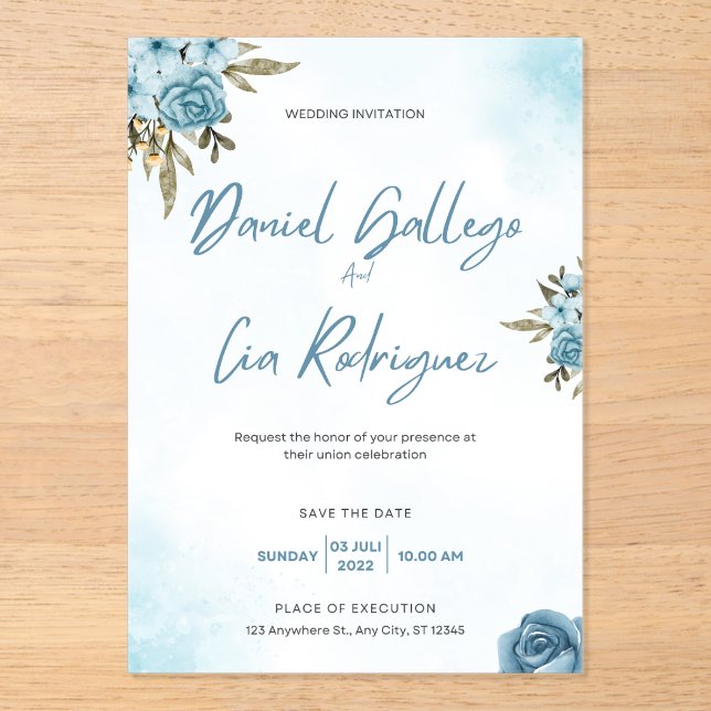 Invitación de acrílico (Anverso)