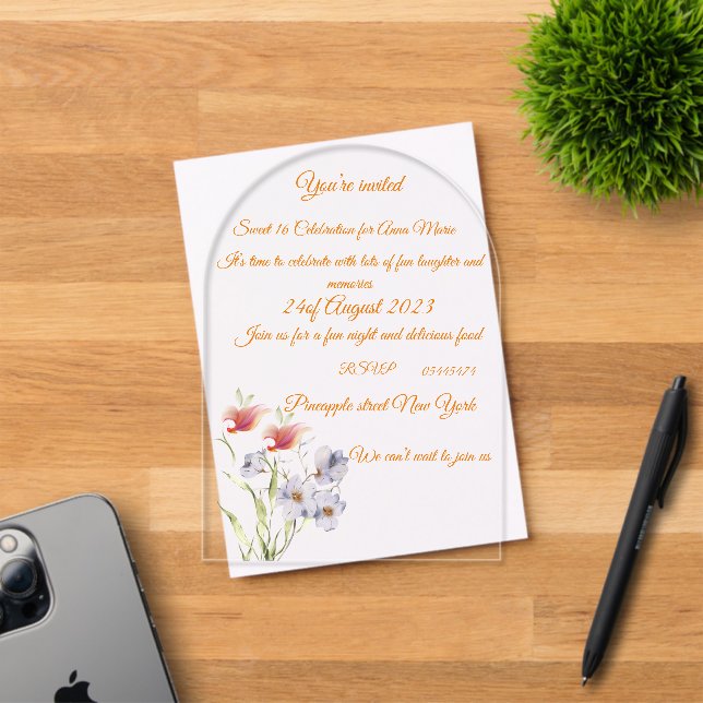 Invitación de acrílico (Insitu (Tarjeta de Invitación))