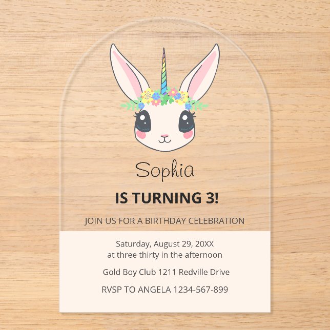 Invitación de acrílico (Anverso)