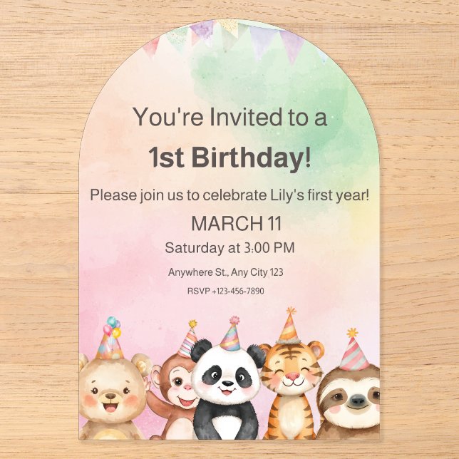 Invitación de acrílico (Anverso)