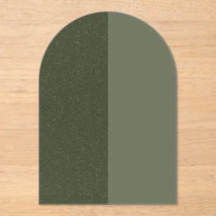 Invitación de acrílico con arco de musgo de dos to