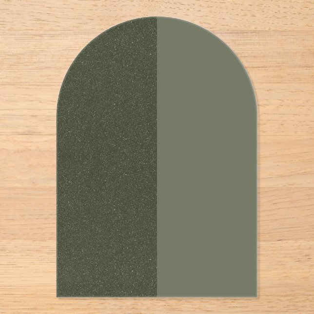 Invitación de acrílico con arco de musgo de dos to (Anverso)