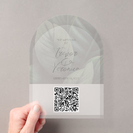Invitación de acrílico con código QR para boda