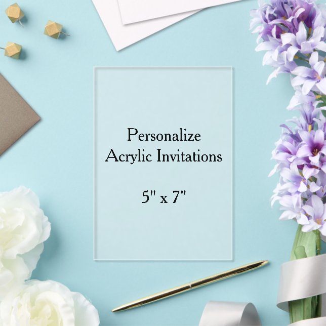 Invitación de acrílico de 5" x 7" rectangular esme (Insitu (Boda))