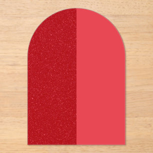 Invitación de acrílico de arco rojo de tomate pers