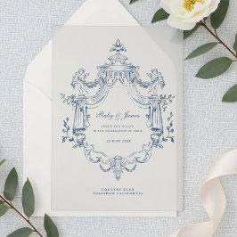 Invitación de Acrílico de Boda con Adorno Barroco