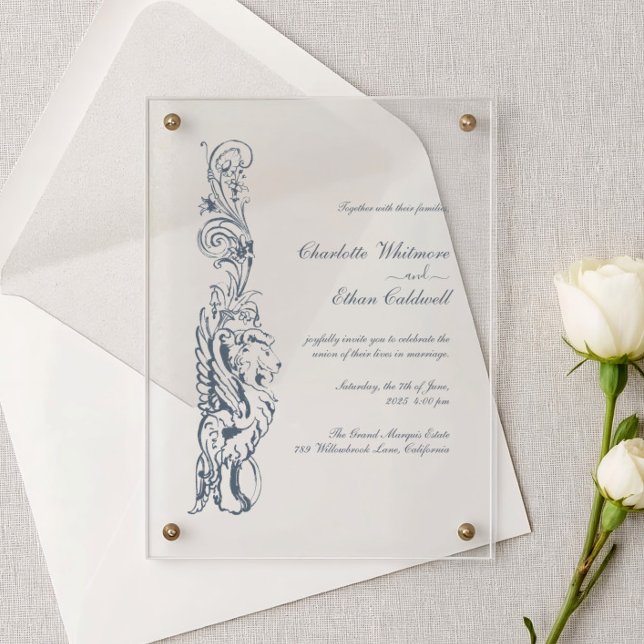 Invitación de Acrílico de Boda con Borde Elegante  (Subido por el creador)