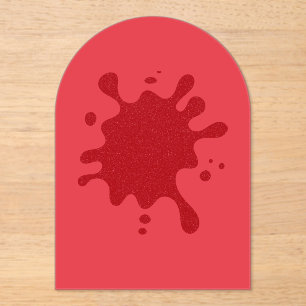 Invitación de acrílico de salpicadura roja de toma