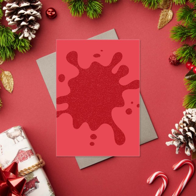 Invitación de acrílico roja personalizada – Diseño (Insitu (Vacaciones))
