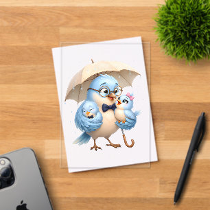 Invitación de acrílico transparente con adorable p