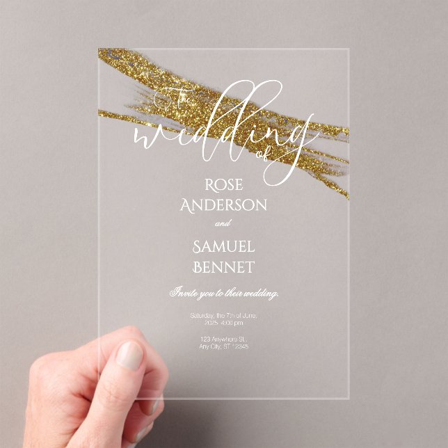 Invitación de acrílico transparente con tinta bril (Insitu (portátil))