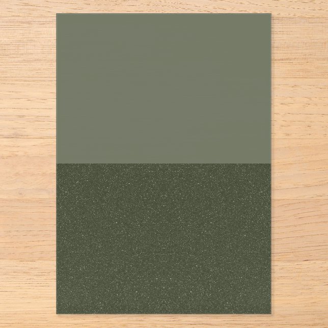 Invitación de acrílico verde musgo de dos tonos –  (Anverso)
