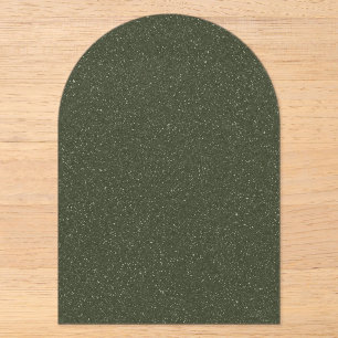 Invitación de acrílico verde musgo moteado – Perso
