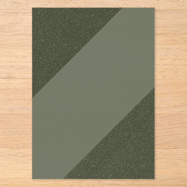 Invitación de acrílico verde musgo personalizada (Anverso)