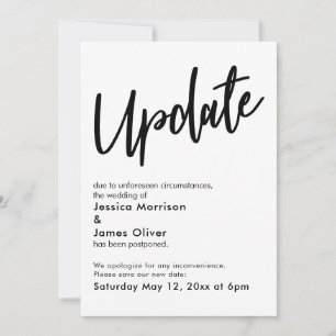 Invitación de actualización de Boda posponado en b