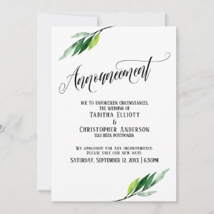Invitación de actualización de Boda postergado de 