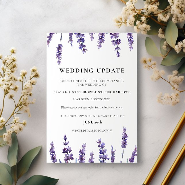 Invitación de actualización del boda de lavanda fl (Subido por el creador)