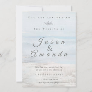 Invitación de acuarela azul suave y elegante de la