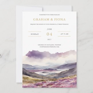 Invitación de Acuarela Campo de Brezo