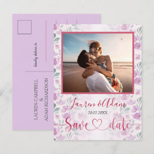 Invitación de Acuarela con Degradado Floral Rosa y