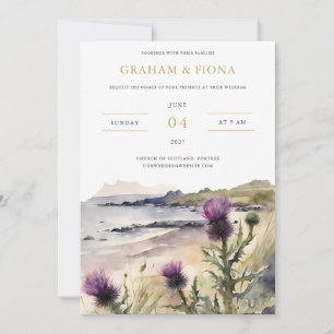 Invitación de Acuarela de Cardo