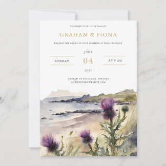 Invitación de Acuarela de Cardo