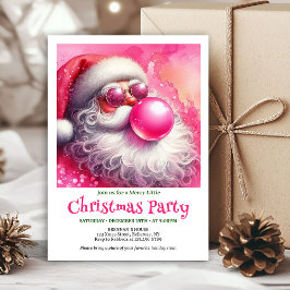 Invitación de acuarela de chicle rosa festivo de S