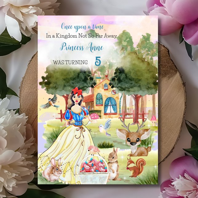 Invitación de acuarela de cumpleaños de la princes (Subido por el creador)