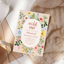 Invitación de Acuarela de Cumpleaños de Wild One c
