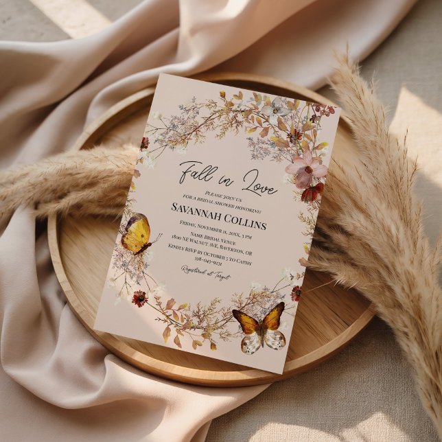 Invitación de Acuarela de Flor Silvestre de Otoño (Subido por el creador)