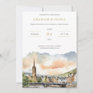 Invitación de Acuarela de Inverness
