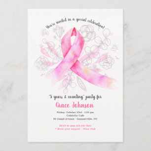 Invitación de Acuarela de la Cinta del Cáncer de M