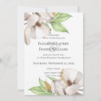 Invitación de Acuarela de Magnolia Elegante