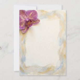 Invitación de Acuarela de Orquídea Púrpura