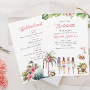 Invitación de Acuarela de Playa de Palmeras Tropic