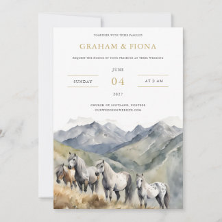 Invitación de Acuarela de Poni Shetland