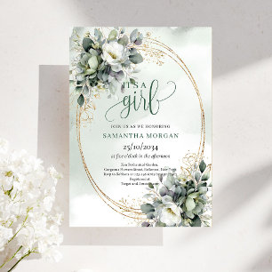 Invitación de Acuarela de Vegetación Oh Baby Es un