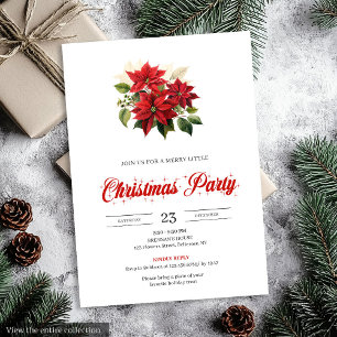 Invitación de Acuarela Floral Clásica de Navidad