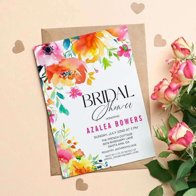 Invitación de Acuarela Floral de Cualquier Evento (Subido por el creador)