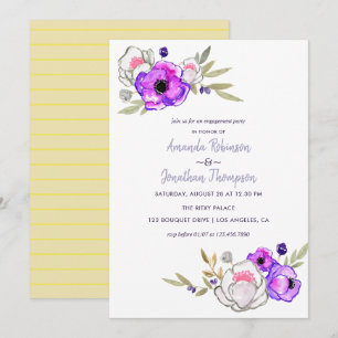Invitación de acuarela floral para fiesta de compr