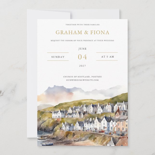 Invitación de acuarela junto al mar (Anverso)