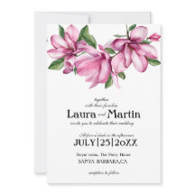 Invitación de acuarela moderna con flor de magnoli