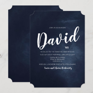 Invitación de acuarela para Bar Mitzvah