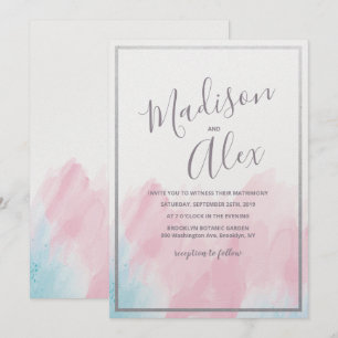 Invitación de acuarela pastel de boda