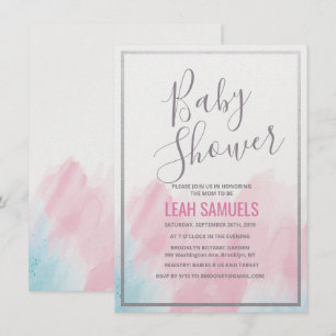 Invitación de Acuarela Pastel para Baby Shower