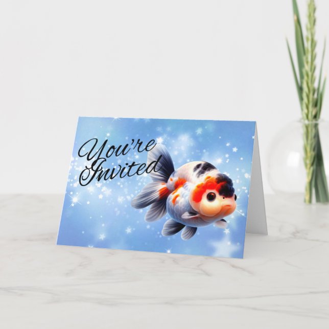 Invitación de Acuario de Peces de Fantasía Ranchu  (Anverso)