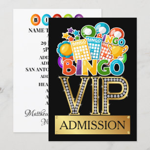 Invitación de admisión VIP de Bingo