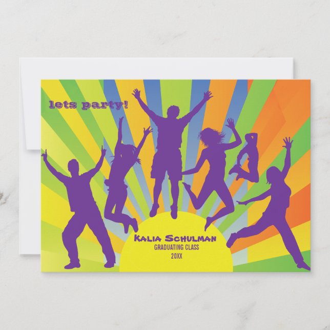 Invitación de adolescente de alta energía (Anverso)