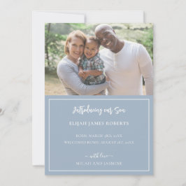 Invitación de adopción Banda azul y blanca