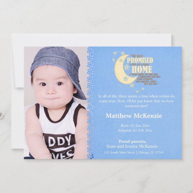 Invitación de Adopción Boy (Anverso)